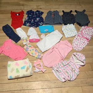 20 pc Bundle of 0-3 M & 3 Month Baby Clothes